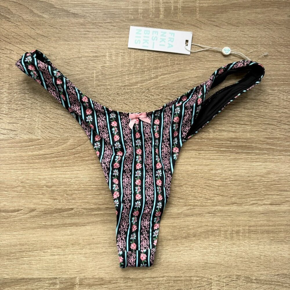 NWT Frankies Bikinis Full Moon Micro Swim Bikini Bottoms Large